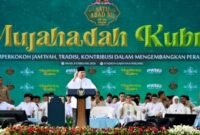 Presiden Prabowo Subianto menyampaikan sambutan pada Mujahadah Kubro Satu Abad NU, pada Minggu, 8 Februari 2026, yang digelar di Stadion Gajayana, Kota Malang, Provinsi Jawa Timur. (Foto: Istimewa)