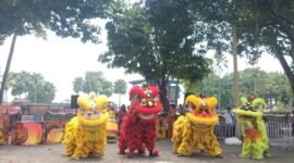 Atraksi spectakuler barongsai dari Nan Jiong Klenteng 