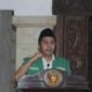 Ketua PW GP Ansor Jawa Timur, H Musaffa Syafril saat sambutan di acara Inaugurasi PC GP Ansor Kab. Malang, Minggu (15/02/2026) di Pendopo Agung Kab. Malang, Kota Malang. (Dok. Cyber PC Ansor Kab. Malang)