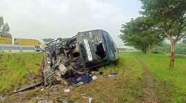 Poto bus indorent kecelakaan, Kamis (12/02/2026) - Poto Istimewa.