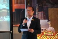 Cluster General Manager Grand Mercure Malang Mirama & Mercure Surabaya Grand Mirama,Sugito Adhi memberikan sambutan hangat dan penuh apresiasi dalam acara pengundian Grand Prize Ramadan Kareem. Foto (Kim)