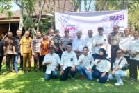 Ketua DPC Srikandi PP Kota Malang, Kiky Tutik Sundari bersama perwakilan Forkopimda Malang Raya, Muspika Dau, Kepengurusan SMSI Malang Raya dan tamu undangan lainnya. Foto (Kim/ngalamutas.com)